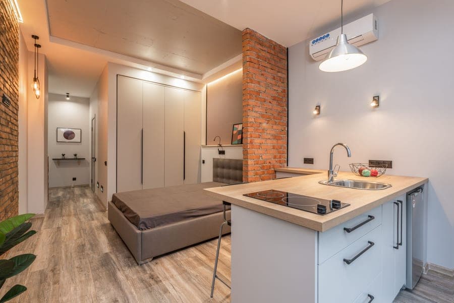 A small studio apartment interior
